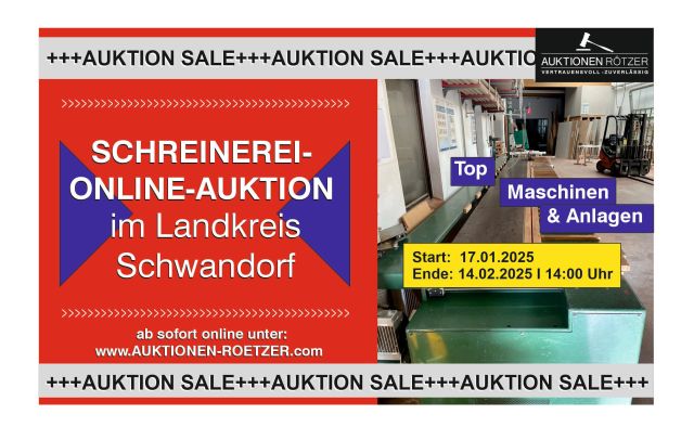SCHREINEREI ONLINE AUKTION I 17.01. bis 14.02.2025 I 14:00 Uhr ***NEU***AKTUELLE AUKTION***NEU***
